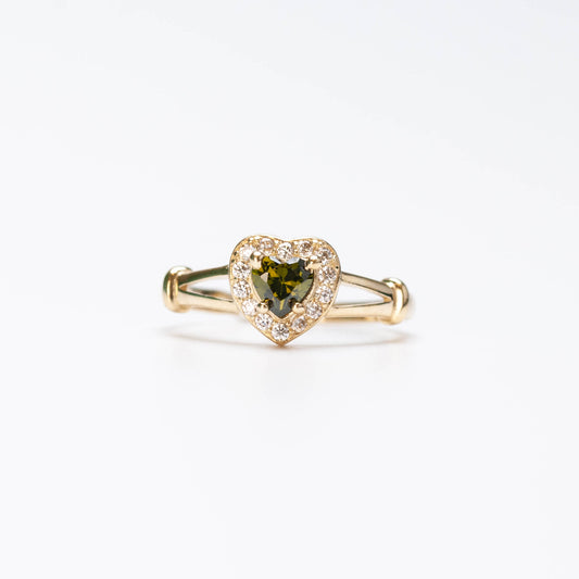 10K Birthstone Heart Ring