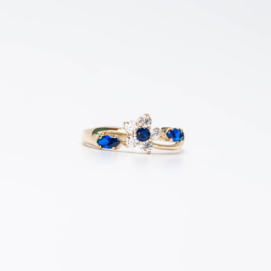 10K Birthstone Flower Ring