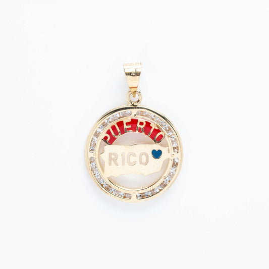 10K Gold Puerto Rico Pendant